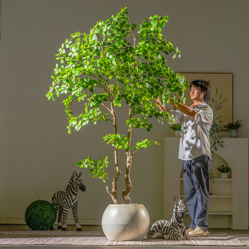 Extra-Large Artificial Money Tree, Simulated Green Plant for Indoor Living Room Decoration, Bionic Plant, Vintage-Style Fortune Tree, Fake Tree