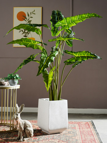 2026 new product Salian Alocasia large simulated artificial tree decoration green plant bionic plant indoor living room landscaping ornaments