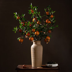 Simulated Pomegranate Branches with Red Fruits, Plastic Fake Flower Bouquets, Flower Arrangements, Living Room Desktop Decorations
