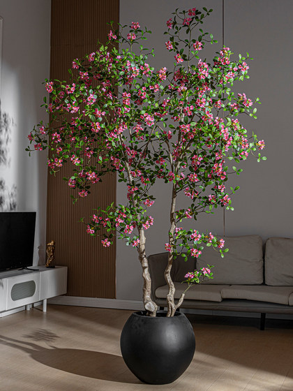 High-End Artificial Island Spring Flowers, Fake Flowers, Artificial Plants for Indoor Decoration, Floor-Standing Ornaments, Simple Plants in New Chinese Style