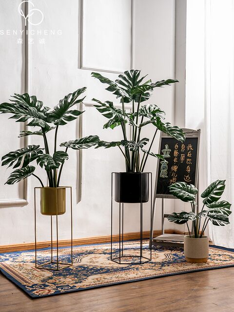 Artificial Monstera Bonsai Fake Tree Potted Plant Indoor Living Room Shop Landscaping Biomimetic Green Plant Decoration Ornament