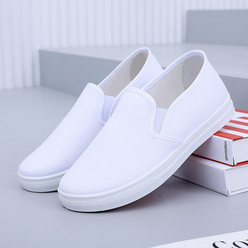 Old beijing work cloth shoes for men and women white flat non-slip casual shoes breathable nurse shoes low-cut comfortable white shoes