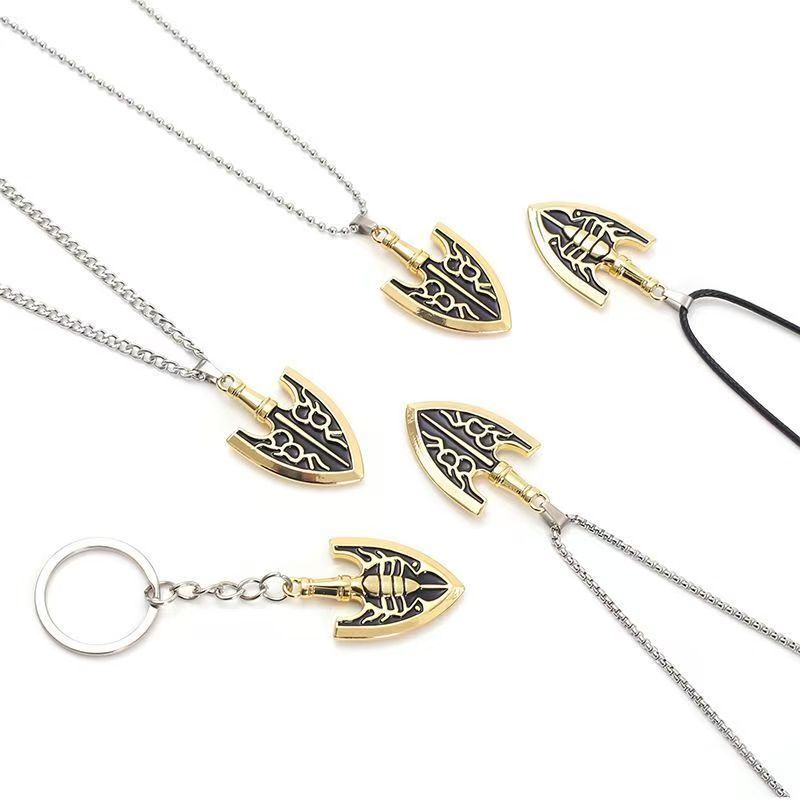 Stone Ocean Substitute Arrow Worm Arrow Necklace Golden Arrowhead Keychain Pendant Jojo's Bizarre Adventure Anime