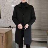 Шерстяной демисезонный двусторонний длинный плащ для мальчиков, шерстяное пальто