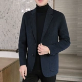 Демисезонный шерстяной модный костюм, двусторонное шерстяное пальто для отдыха, облегающий крой, в британском стиле