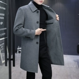 Двусторонное длинное модное пальто для мальчиков, демисезонная шерстяная кашемировая куртка для отдыха, увеличенная толщина