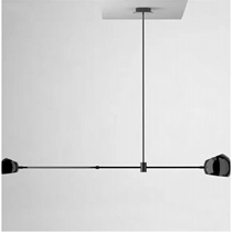 Nordic minimalist Wrought iron chandelier creative personality Black high-end geometric line lamp Retro living room dining room bedroom lamp