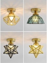 Aisle Corridor light Ceiling light American simple modern high-grade entrance light All Copper Nordic Balcony ceiling light