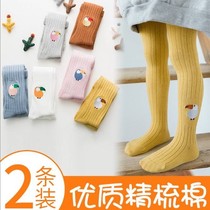 Girls leggings Spring and Autumn Mid-thick thin cotton outer baby Siamese White bottling socks winter children pantyhose