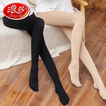 Langsha stockings womens spring and autumn pantyhose thin anti-hook silk black flesh color autumn and winter light leg leggings artifact