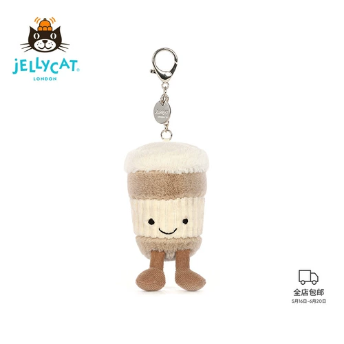 Jellycat, кофейное плюшевое украшение на сумку, игрушка, кукла, подвеска, Великобритания