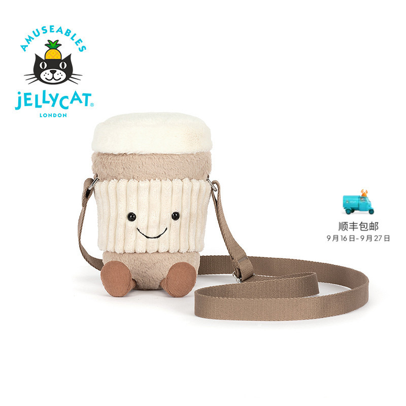 Jellycat Fun (Poco) Coffee Travel Mug Crossbody Bag Plush Toy Bag Doll Wedding Gift Jellycat Fun (Poco) Coffee Travel Mug Crossbody Bag Plush Toy Bag Doll Wedding Gift