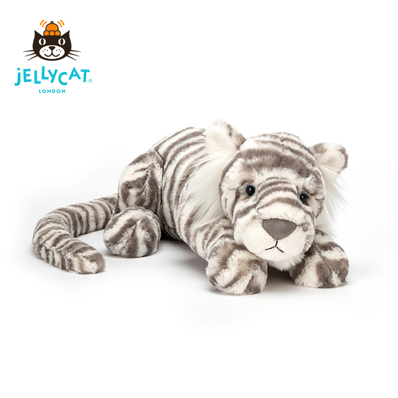 British jELLYCAT Sacha Snow Tiger Children's Plush Comforting Toy Doll Doll Doll Children's Gifts