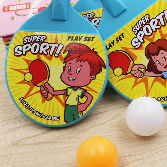 Children's portable mini cartoon table tennis racket parent-child outdoor sports toys small table tennis racket
