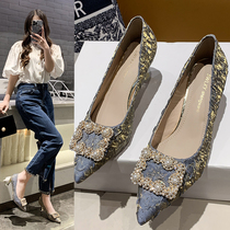 Yerkan 2022 New High Heels Womens Summer Genuine Leather Soft Leather Custard 100 Hitch Heel Fine Heel Career Single Shoes