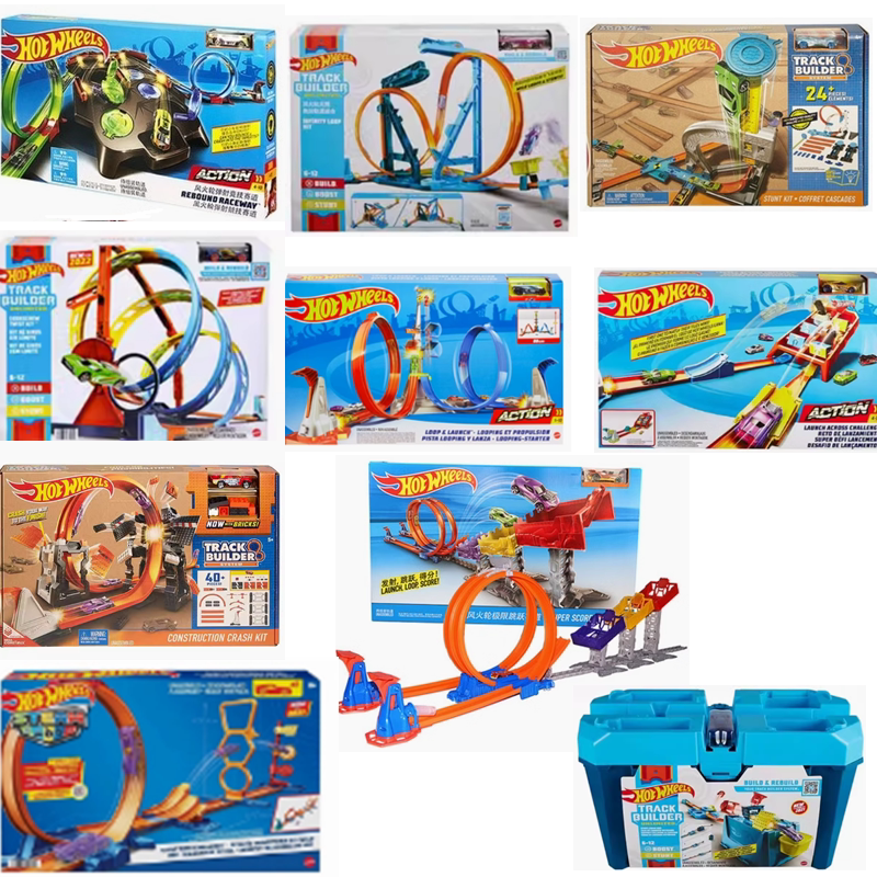 Hot Wheels Three-Ring Challenge Track Double Loop Competition Jump Track Children's Alloy Car Toy Birthday Gift
