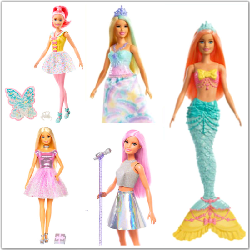 New Barbie dress up dress up Mermaid suit Rapunzel Happy Birthday Barbie House Wine toy