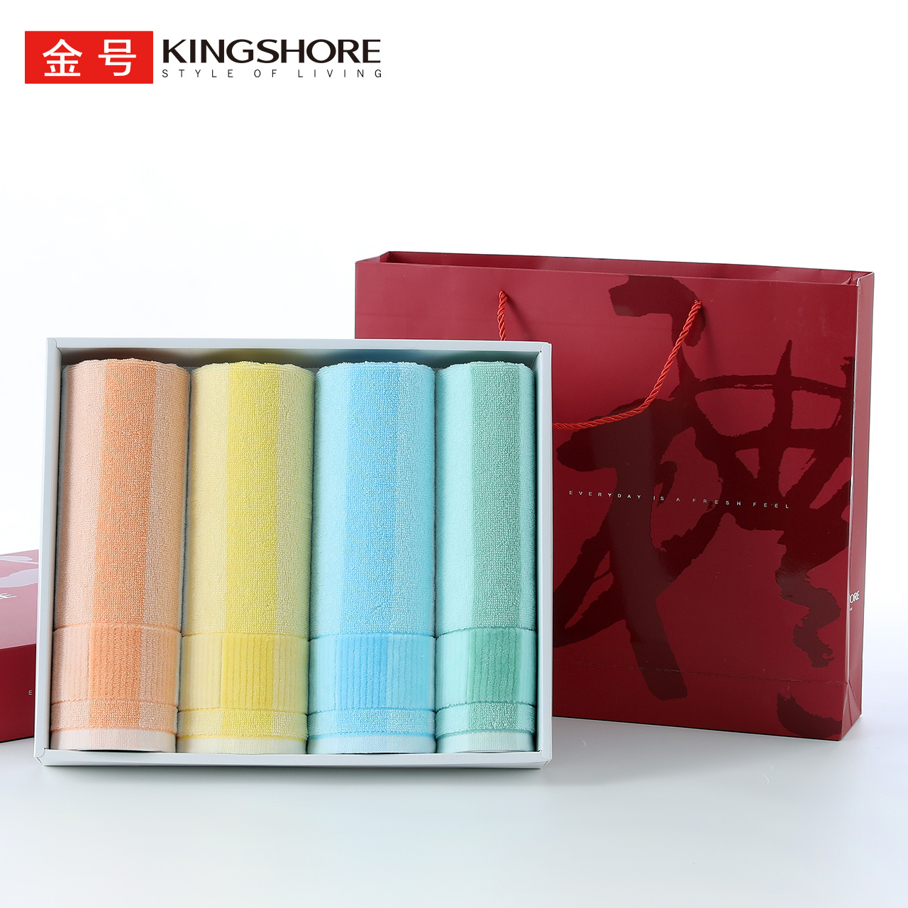 2 golden towels gift box pure cotton adult home absorbent cotton business simple atmosphere send exquisite handbag