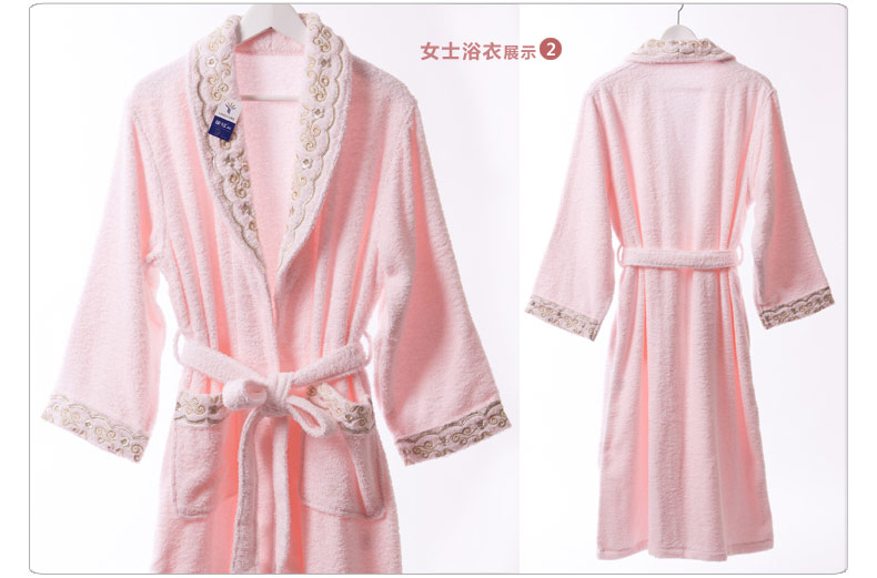 Vàng áo choàng tắm số bông / áo tắm / tracksuit khăn bông mềm và thấm chất liệu ren lên phong cách dành cho nam giới và phụ nữ - Khăn tắm / áo choàng tắm khăn tắm trẻ sơ sinh
