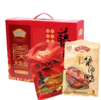 Tengqiao Brand Boutique Jiqing Gift Boxed Соевый соус утка 520G+копченая курица 420G Festival Festival Pired 940G Приготовленная еда Мгновенное