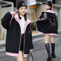 Girl coat 2021 New Winter Children 13 women autumn winter clothes 12 foreign style thick trench coat 15 years old coat