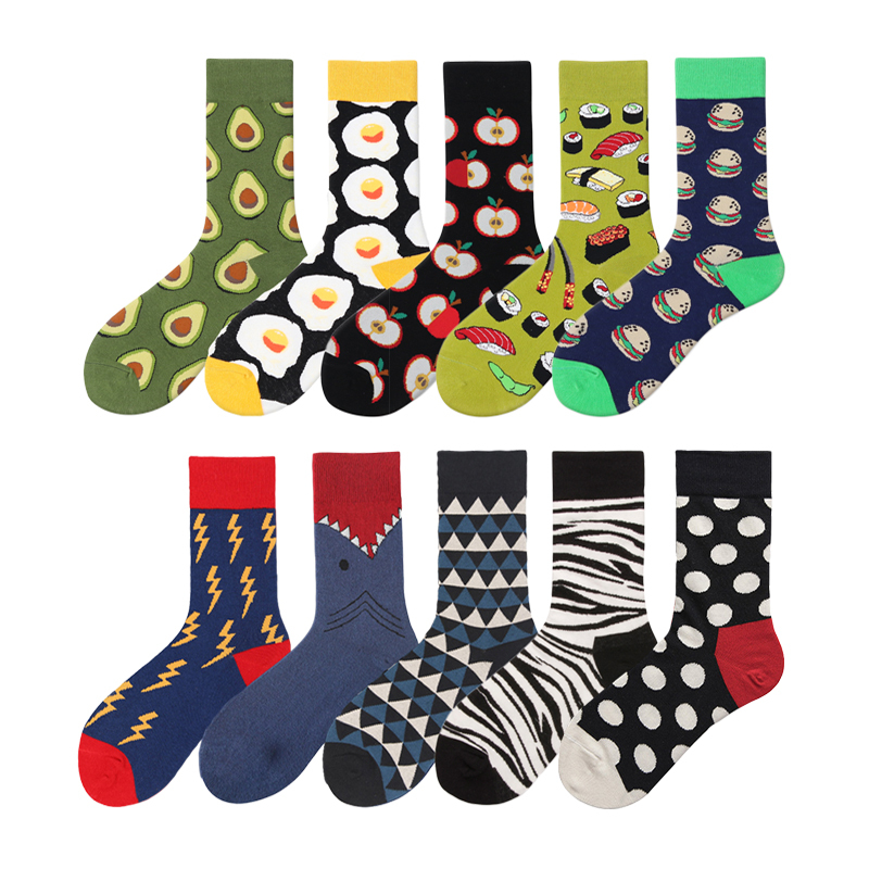 ins Harajuku Style Trendy Socks Internet Celebrity Personality Cow Avocado Socks Street Style Unisex Sports Mid-Calf Couple Cotton Socks