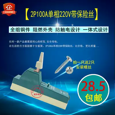 2P100A overload protection knife switch with Fuse single-phase 220V knife switch start switch