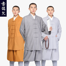 Xiang Magpie summer TR cotton cloth monk suit short gown and Shang suit small gown clothing monk clothing