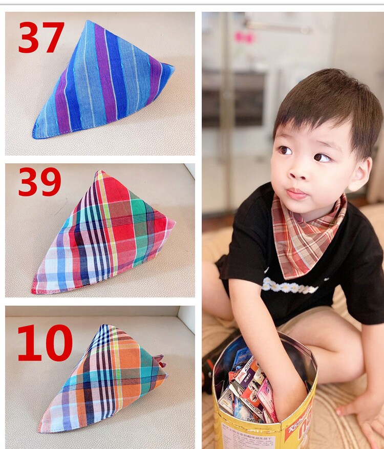 Baby Whole Cotton Cloth Triangle Towels Four Seasons Children's Triangle Towel baby Saliva Towels Multiple color Three