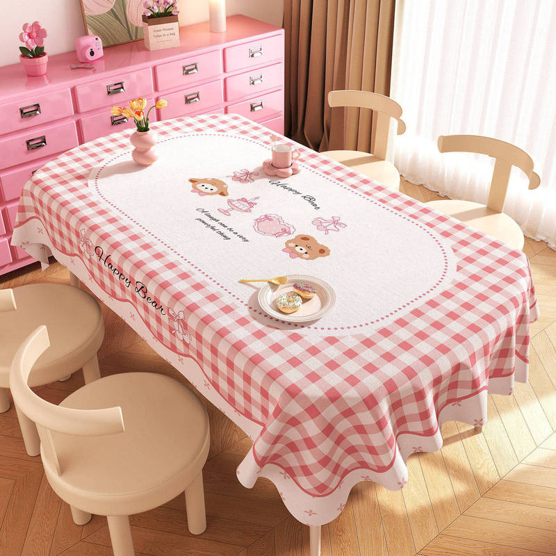 Cartoon Oval Tablecloth Waterproof, Oil-Proof, No-Wash, Anti-Scalding 2026 New Style Accessible Luxury High-End Dining Table Mat Coffee Table Tablecloth
