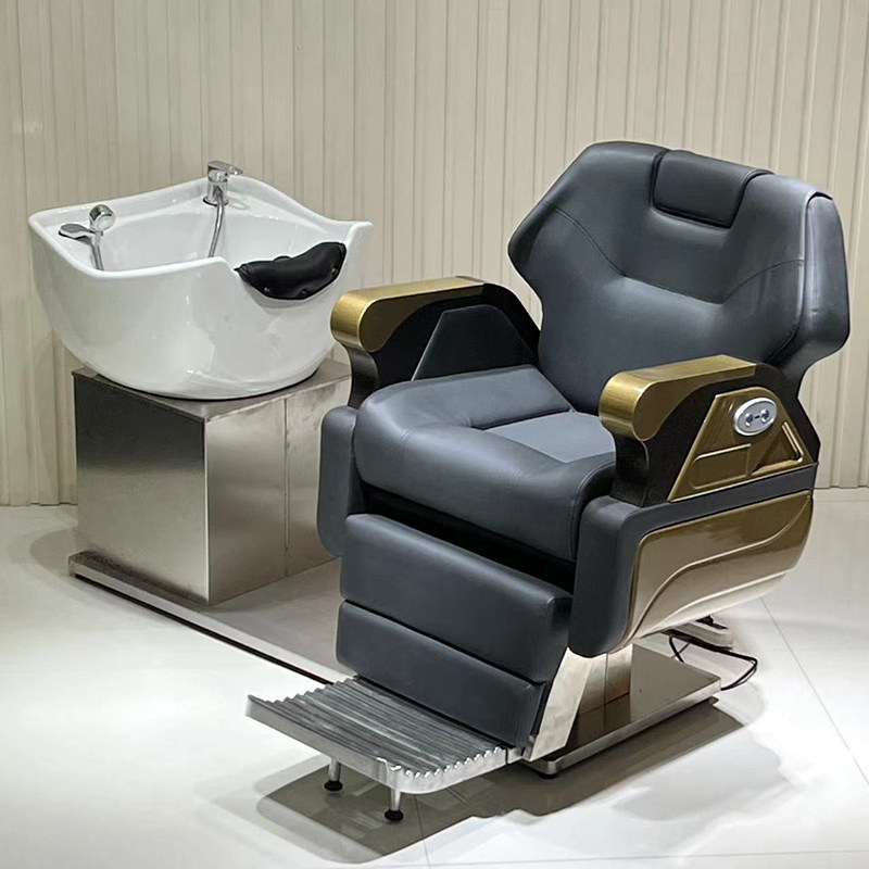 Electric shampoo bed two-piece can be lifted and rotated high-end hair salon special multi-functional semi-recumbent flushing bed