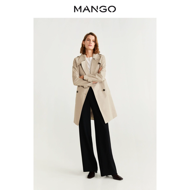 Áo gió nữ MANGO mùa thu đông 2019 và áo khoác ren nữ dài đến giữa mùa thu - Trench Coat