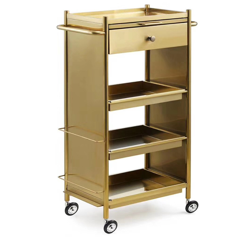 New Pint Stainless Steel Beauty Hairdressing Stroller Haircut Folding Folding Tool Cart Hair Salon Special Scalding Car