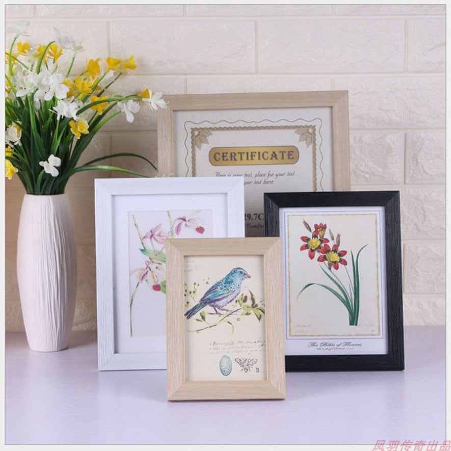 Imitation solid wood resin pendulum table blank photo frame square