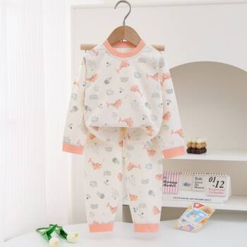 Authentic parent-child official authentic children's underwear set class a pure cotton autumn clothes autumn trousers home clothes for men and women