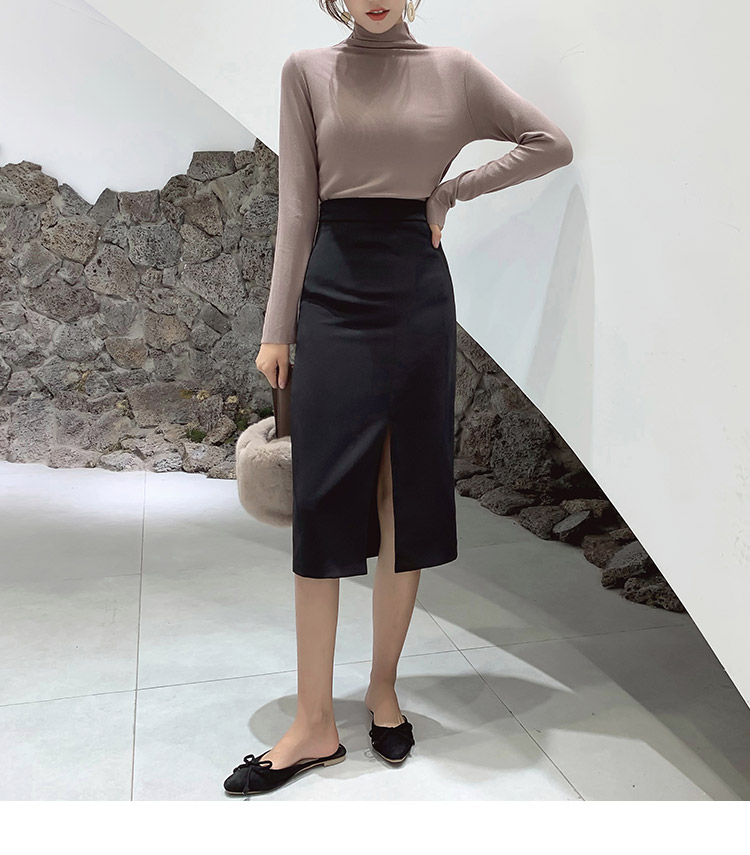Xuân-Hè 2019 váy mới nữ dài phần trước ngã ba cao eo váy bước thẳng váy phù hợp với váy - Váy chân váy dài vintage