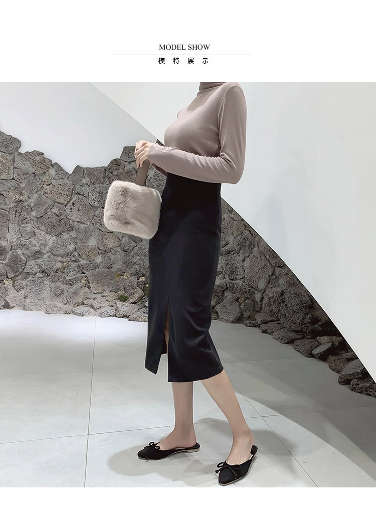 Xuân-Hè 2019 váy mới nữ dài phần trước ngã ba cao eo váy bước thẳng váy phù hợp với váy - Váy chân váy dài vintage