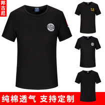 Embroidered flag patriotic China T-shirt Security special forces T-shirt men pure cotton short-sleeved training T-shirt men