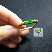 Jade inlaid custom 18K gold inlaid Yuyang green saddle ring