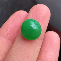 Natural A goods full of green jade egg surface Yang green jade ring surface inlaid processing custom jade ring surface bare stone