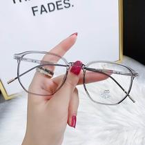 Fashionable TR90 anti-blue light glasses for female Internet celebrities polygonal irregular frame glasses trendy aspheric myopia glasses