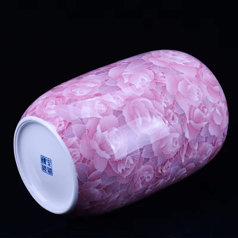 Under the liling glaze colorful porcelain vase TV ark adornment medium ceramic vase peony hand - made patterns furnishing articles