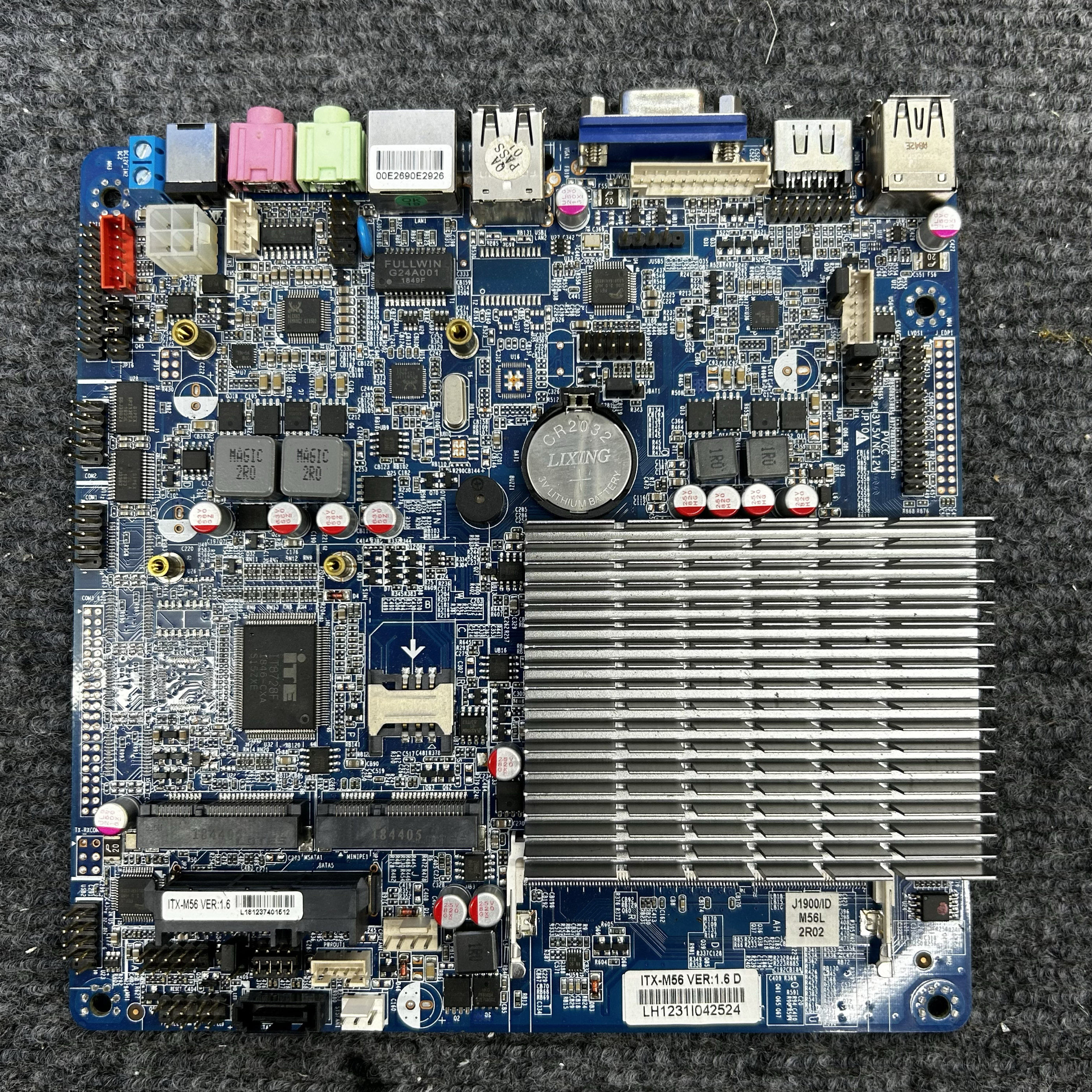 研域J1900主板ITX-M56 VER1.6 D收银工控主板低功耗静音