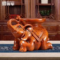 Elephant Pendulum REAL WOOD ENGRAVING ELEPHANT STOOL PAIR OF HOME FLOWER SHELF DECORATION YELLOW FLOWER PEAR RED WOOD CRAFT GIFT