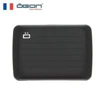 France OGON European clip aluminum wallet waterproof anti-theft brush anti-RFID card bag metal wallet credit card box