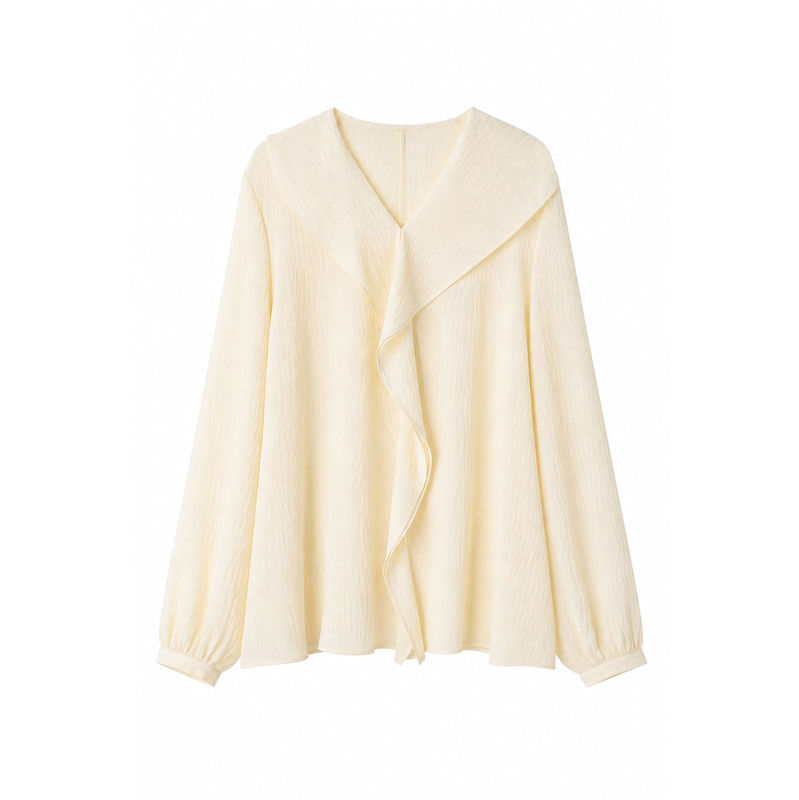 2026 Tame Time New Summer Style Silk Bubble Crepe Fairy Shirt 2026 Tame Time New Summer Style Silk Bubble Crepe Fairy Shirt