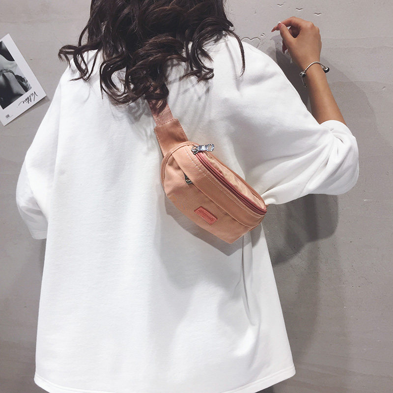 Bag women 2021 new Korean version of the wild student sports chest bag ins net red simple canvas shoulder messenger bag