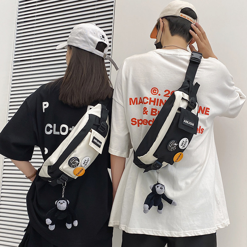 Chest Bag Men's Pop Sports Section Small Satchel Tide Card Students Sloped Satchel Purse Men Casual Day Ensemble Single Shoulder small shoulder bag