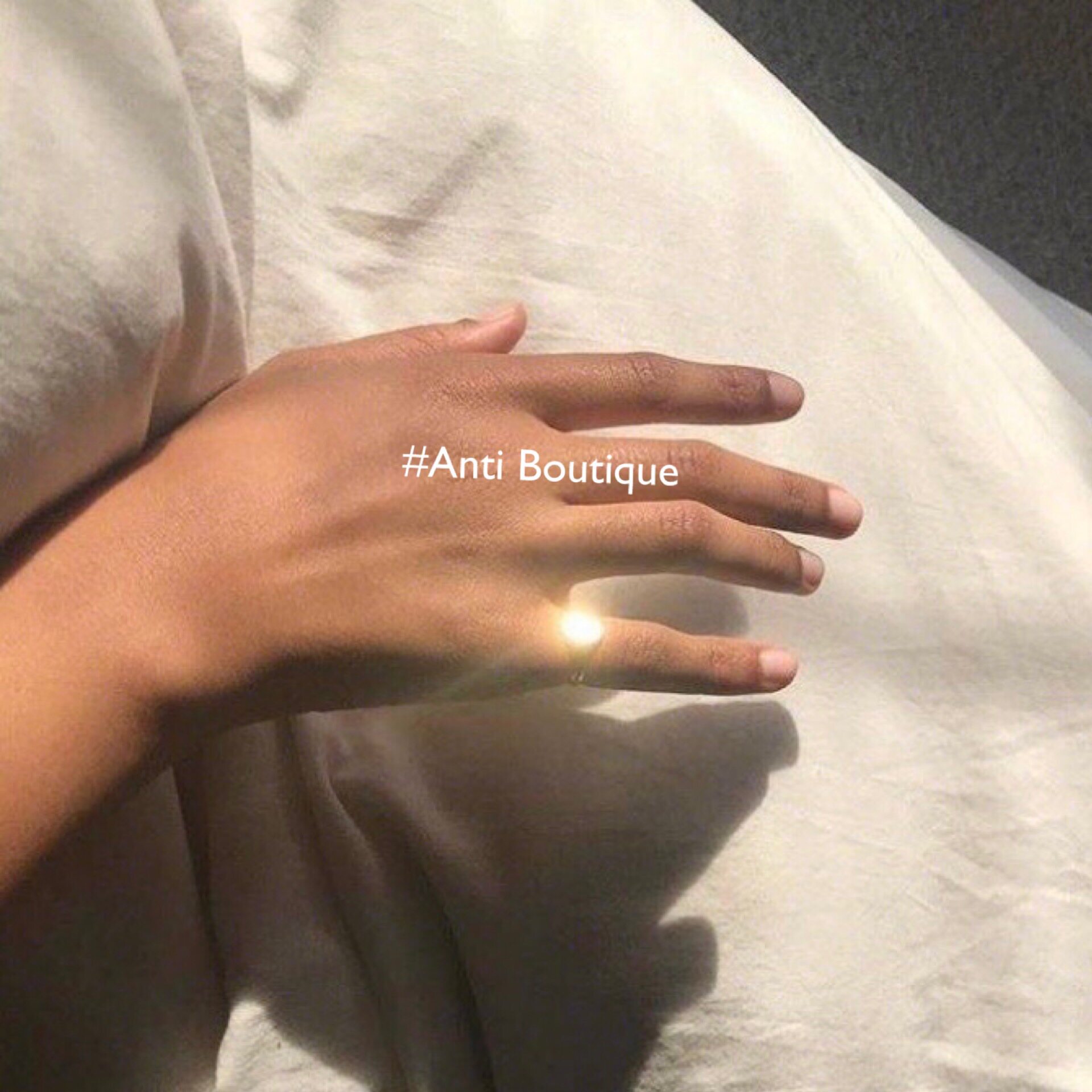 (Anti custom) Ins wind Nordic niche design Glossy ring Retro temperament simple ring tail ring