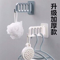 Traceless sticker plastic clothes hanger hooks wall-mounted clothes containing hanging rack wall multifunctional folding and sticking hanger